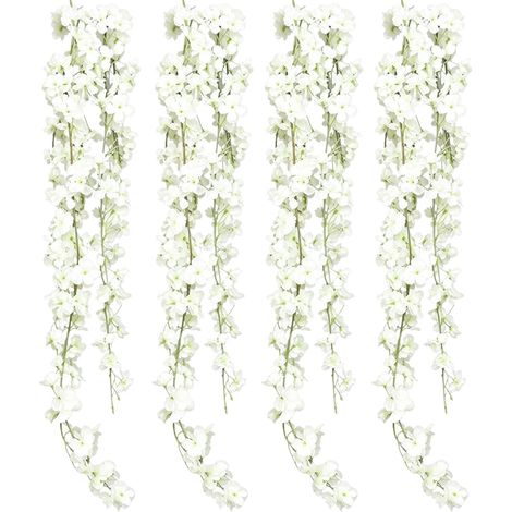 Pyramids 4 Pièces 180cm Guirlande Fleurs Artificielles (Blanc) (1/5)
