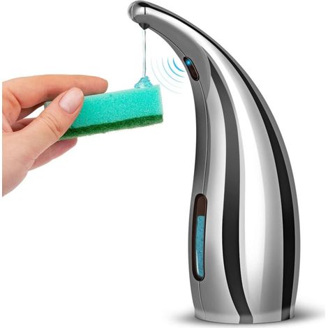 Automatic Liquid Soap Dispenser Touchless with Infrared Sensor for Bathroom Kitchen Sink Hotel (Silver)