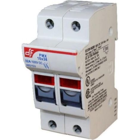 Interrupteur-sectionneur, porte-fusible PMX 2P pour fusibles 10x38, 1000 V CC, 32 A, pour installations photovoltaïques avec signalisation 485153