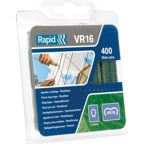RAPID VR16 Fence Hog Rings 400 Pack - Green