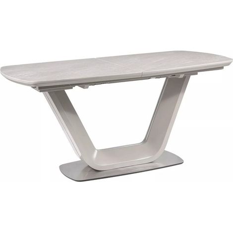 Table à manger design extensible grise 160cm Vanda (1/5)