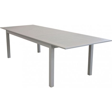 Tavolo Cuba Allungabile 220/280x100x75 h cm in Alluminio Tortora