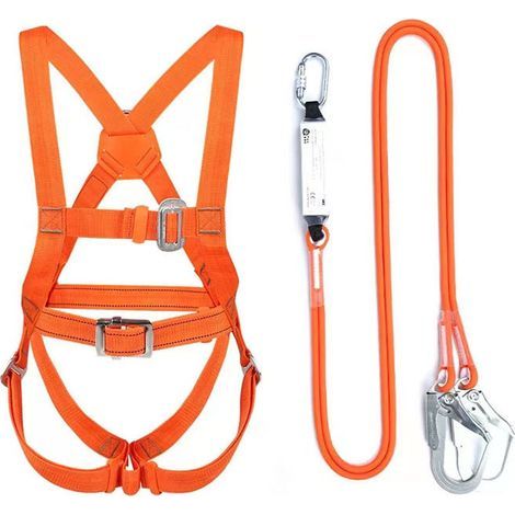 Ceinture de sécurité intégrale à double corde Ceinture de sécurité à grand crochet de 3 m Ceinture de sécurité à cinq points (1/5)