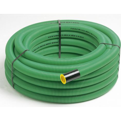 Centrale Brico – Gaine électrique TPC verte 40mm x 25m – Protection câbles enterrés conforme PTT – Haute résistance chocs et compression (1/2)