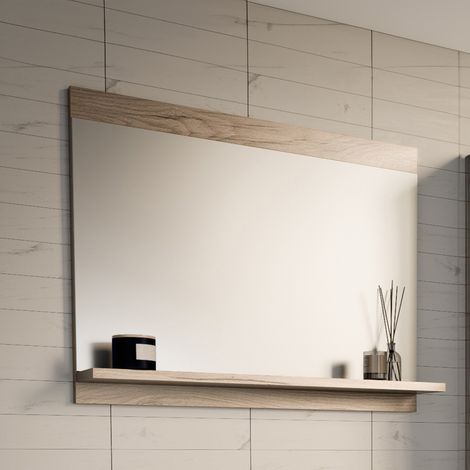 Badezimmerspiegel Krildihana 60x50x12 cm Eicheoptik [en.casa]