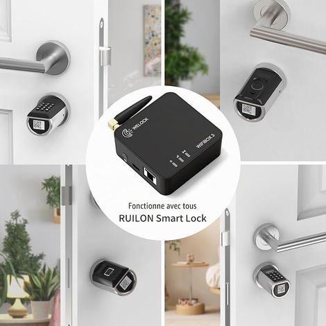 WIFIBOX for connected door entry lock, remote control Gateway for code lock and cylinder fingerprint remote control, smart lock gateway, compatible with Alexa (1/4)
