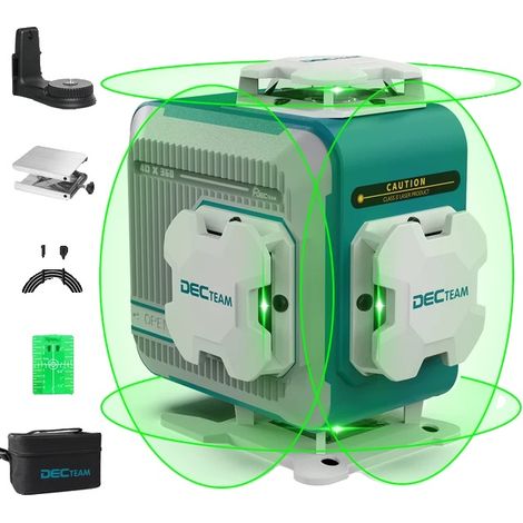 Niveau laser, 4D 16 lignes, auto-nivelant, laser vert, laser 4D