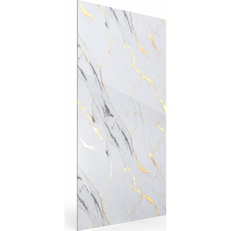 Pannello bianco grigio marmo Or Carrara 250 x 120 cm 100% impermeabile Doccia, bagno e cucina