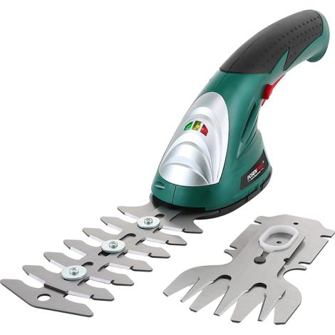 Cisaille Sculpte-Haies et Taille-Herbes sans Fil 7,2V, 2 en 1 Cisailles à Gazon avec 2 Lames, Batterie 1500mAh, Chargeur pour Cour/Jardin/pelouse (1/5)