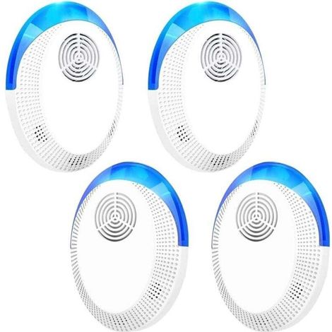 Répulsif antiparasitaire à ultrasons, pièges à souris anti-insectes électroniques 4 paquets pour l'intérieur, plug-in répulsif contre les moustiques et les araignées, répulsif efficace contre les rats