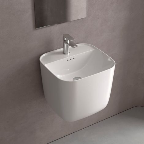 Salgar Waschbecken MONOLITH SQUARE GLANZ-WEISS 400 x 420 x 400 mm (1/3)