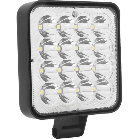 Projecteur Carré 48W 16LED Lumineux IP67 Étanche pour Voiture Moto Camion Bateau (1/5)