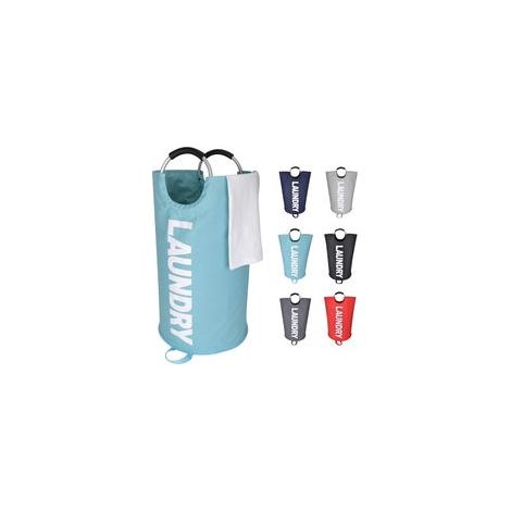 Sac à linge pliable 82 L grande capacité, corbeille à linge en tissu résistant, bleu, L –