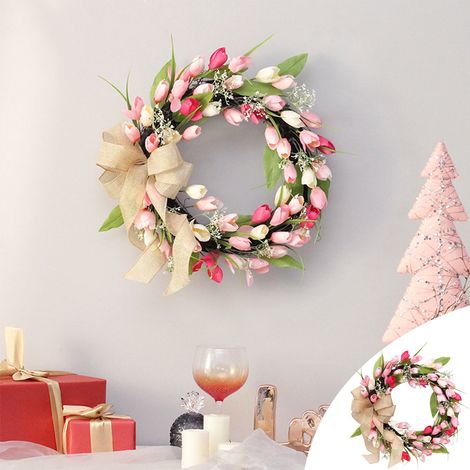 Guirlande De Porte En Plastique - 45 Cm De Diamètre - Pour Décoration Extérieure Et Intérieure - Idéale Pour La Saint-Valentin - 1 Pièce (1/5)