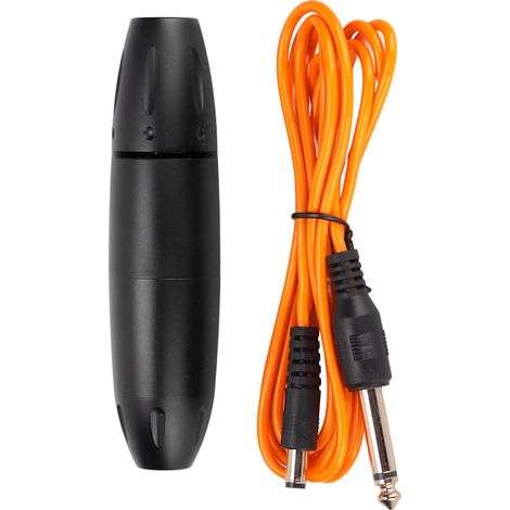 Stylo tatouage rotatif professionnel en alliage d'aluminium pour liner et ombrage, moteur DC avec interface et câble clip, noir. (1/5)