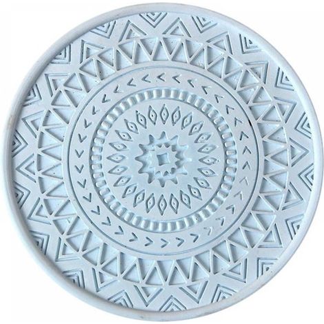 6 sous-verres absorbants bleu clair, en terre de diatomées, adaptés aux tables basses et bureaux d'enfants, tapis isolants ovales et profonds. (1/3)