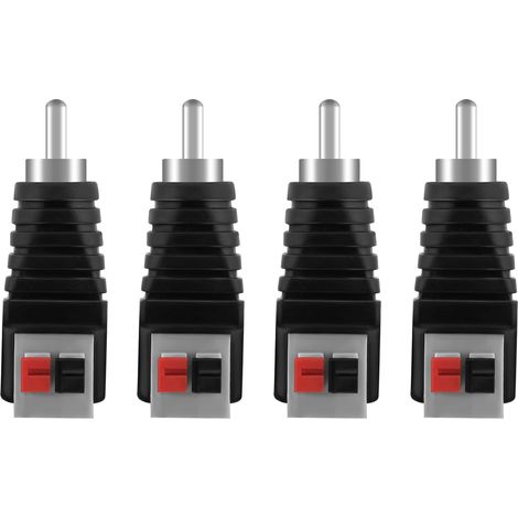 4 PCS Vers Haut-parleur Adaptateur, Fiche Sans Soudure Haut-parleur Phono, Mâle Vers AV Ressort Presse pour Audio Et Vidéo Subwoofer CCTV (1/5)