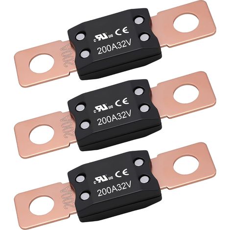Fusible MEGA/AMG 200 A, montage à boulon à courant élevé automobile 200 A pour voitures, remorques, camions, bus, caravanes, bateaux (1/5)