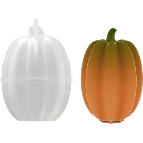 Moule à bougie en silicone en forme de citrouille, moule géométrique en résine, idéal pour la décoration intérieure créative et les cadeaux faits main. 3 SZRH AS (1/5)