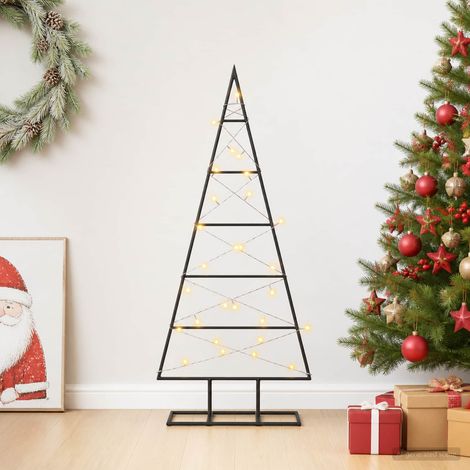 vidaXL Árbol de Navidad de metal KUOPIO 90 cm Blanco Cálido (1/5)