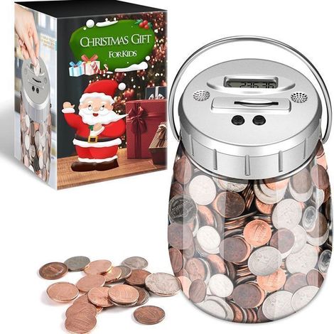 Tirelire,2.2L Tirelire Compteur Numerique Electronique Numerique LCD Comptage Piece Tirelire,Parfait pour Un Cadeau-Ywey (1/4)