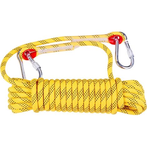 Corda di fuga ripstop da 30 m x 12 mm con 2 moschettoni – per arrampicata, escursionismo, soccorso (1/4)