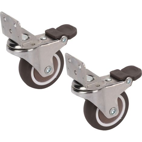 Zweiteilige L-förmige Lenkrollen mit Bremse, geräuschloses 360°-Kugelgelenk aus Metall und robustem TPE-Gummi, flexible Schwenkhalterung