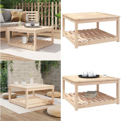 Mesa de jardín madera maciza de pino 82,5x82,5x45 cm - Mesa de exterior - Madera maciza