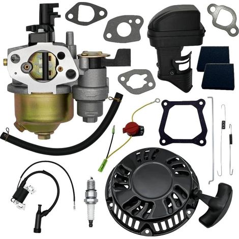 Kit Carburateur et Lanceur Moteur 196cc 212cc 224cc / avec Bobine, Filtre a Air, Bougie, Ressorts pour Moteur GX160 GX200 212 Non-Hemi, Mini Bike Coleman CT200U Kart (1/5)