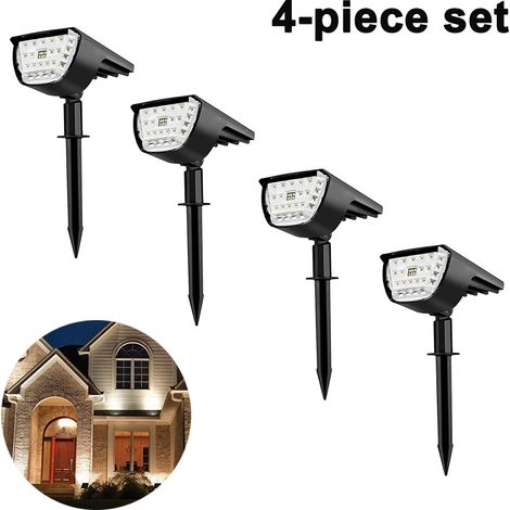 Spot Lumineux Solaire Extérieur - 32 LED - IP65 - Pour Jardin Cour Allée Patio Piscine - Lot De 4 (1/5)