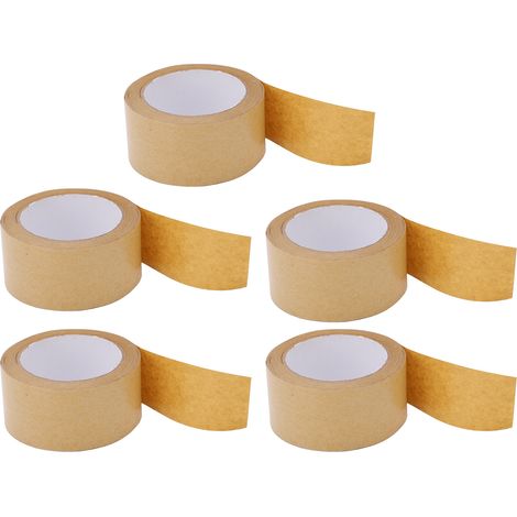 5 morceaux de ruban adhésif en papier kraft, indéchirable, auto-adhésif, biodégradable et écologique, pour emballage. (1/5)