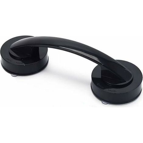 Pasamanos de baño BCC con ventosa, color negro, antideslizante, impermeable, extraíble, para ventana, puerta y baño (19,4 x 6,5 x 5 cm) (1/4)