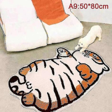 Niedlicher Tiger-Badezimmerteppich, saugfähig, rutschfest, dick