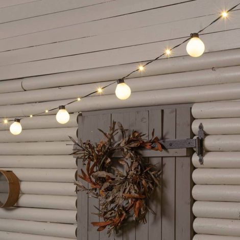 Guirlande Guinguette Solaire 8m avec Câble Illuminé 20 Ampoules LED 50cm Lotti