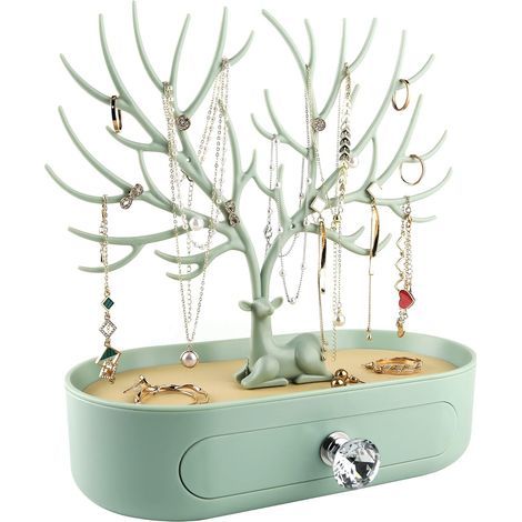 Présentoir de bijoux en bois de cerf, pendentif de tour d'arbre pièces de rangement bagues boucles d'oreilles collier bracelet (1/5)