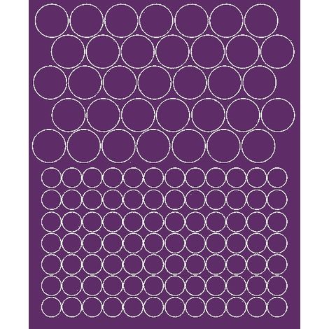 Fahrradhelmaufkleber mit Polka-Dots, 119 Stück, lila matt