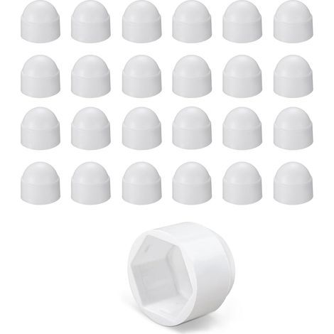 Cache écrou M8 blanc - Pack de 25 capuchons en plastique pour protection et finition (1/5)
