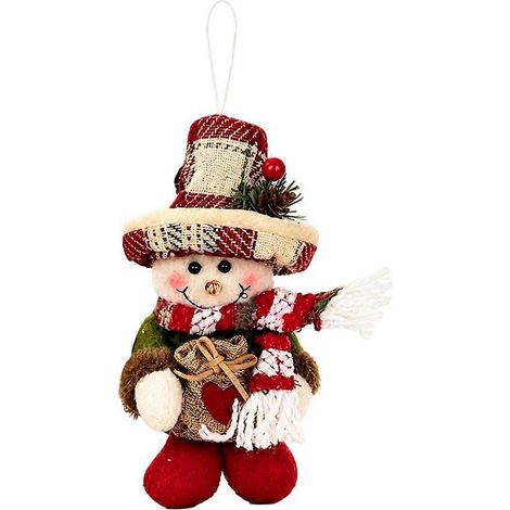 Christmas Hanging Ornament - Vintage Plaid Doll Decor for Trees and Windows (1/5)