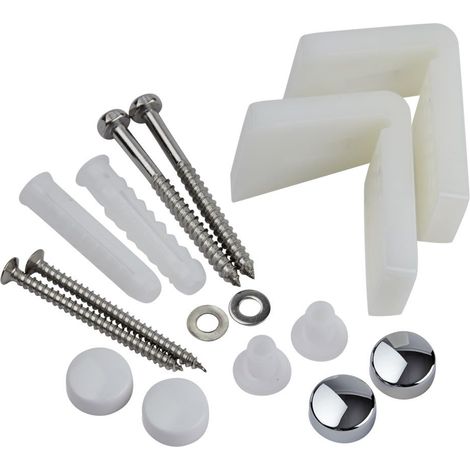 Milano Floor Mounted Bathroom Toilet WC Pan  Bidet or Semi Pedestal Basin Sink Angled Fixing Kit
