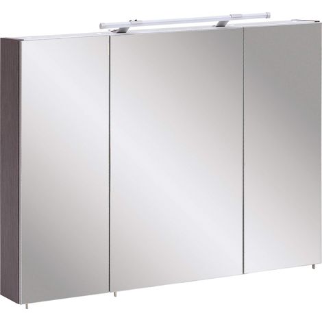 Armoire À Miroir, Gris Cendré, 90 x 16 x 75 cm (1/5)