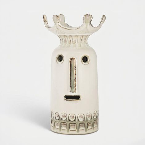 Vase décoratif en céramique visage avec incrustations Occidente (1/4)