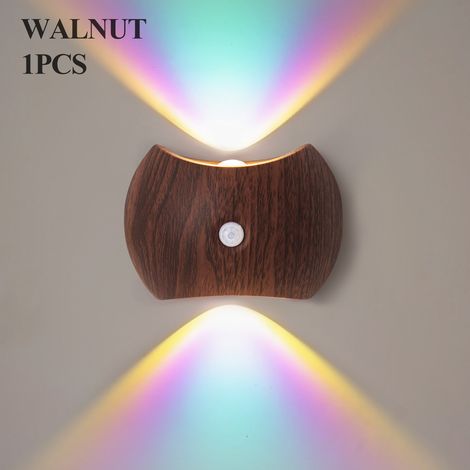Fabriquée en bois de noyer, cette applique murale de style néon, rechargeable magnétiquement, arbore un design moderne e (1/5)