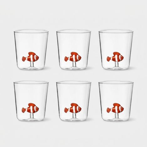 Set 6 bicchieri in vetro design Made in Italy Rigolò (1/3)