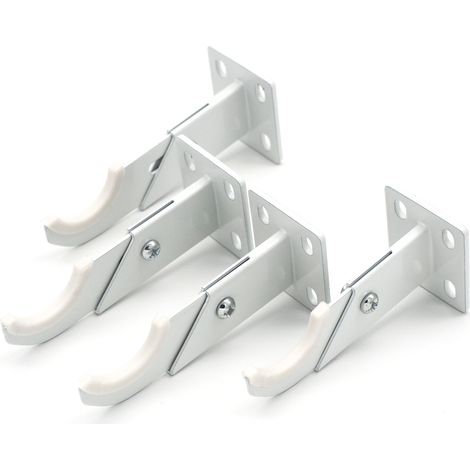 4er Set Wandhalterung für Designheizkörper verstellbar ausziehbar 70-95 mm Wandhalter Montagematerial Weiß