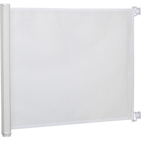 Retractable Stair Gate for Dogs and Pets,Ideal for Doorways,Staircases,and Hallways in White (1/5)