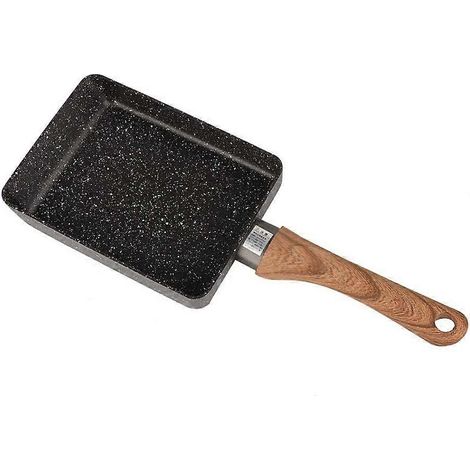 Poêle à omelette antiadhésive, plaque de cuisson carrée portable en aluminium pour œufs pochés, petite cuisinière