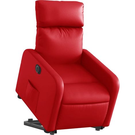 vidaXL Poltrona Alzapersona Reclinabile Elettrica Rossa in Similpelle (1/5)