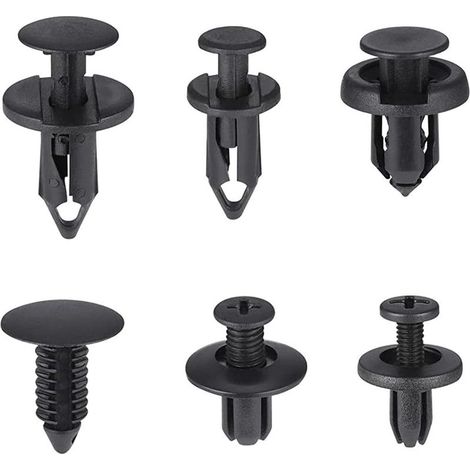 190 Pièces Rivet Plastique Clips Voiture, 6 Taille Clips de Retenue de Voiture Fixations, Vis Plastique Universelles pour Fixer les Panneaux et les Portes de Voiture(6 mm à 10 mm) (1/5)