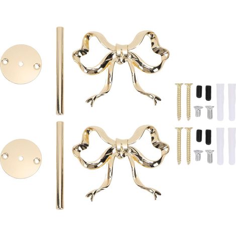 Embrasses de Rideaux à Noeud, Embrasses de Rideaux à Noeud Décoratives Modernes à Fixation Murale en Métal pour Salon Chambre à Coucher Or (1/5)