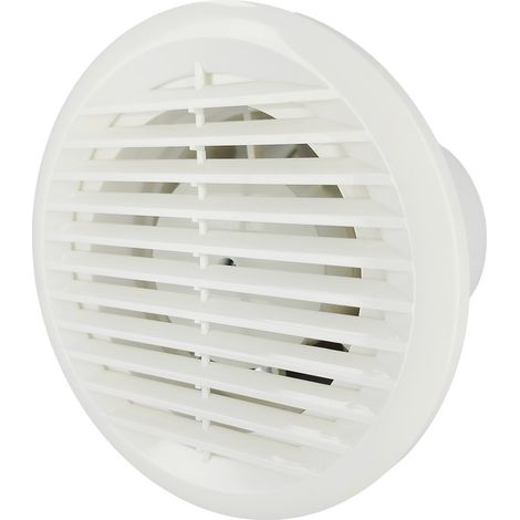 Aérateur classique simple flux rond 100 mm – Débit d'air 100 m³/h – Bruit 43 dB – Matériau ABS – Pour salle de bain, WC, cuisine – Horoz Electric